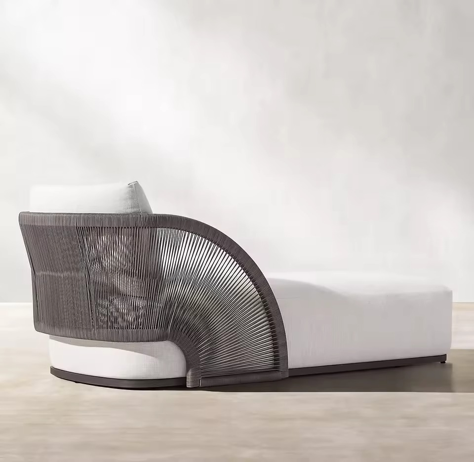 Luxury Poolside Sun Lounger Chair Outdoor Patio Furniture Garden Teak Daybed Outdoor Beach Sunbed with Cushion