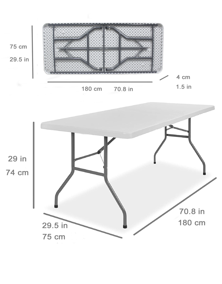 Rectangular Catering Banquet Picnic Plastic Folding Outdoor Table Popular