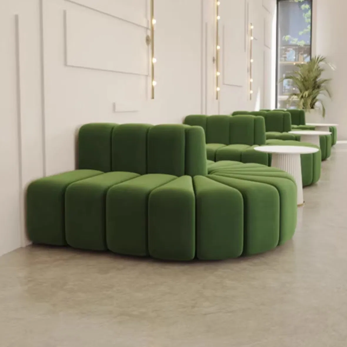 Double Sided Booth Sofa for Dessert Shop, Tea Shop and Retail Store