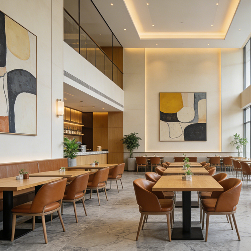 Commercial Hospitality Solution Restaurant Sofa Booth Seating Wooden Furniture