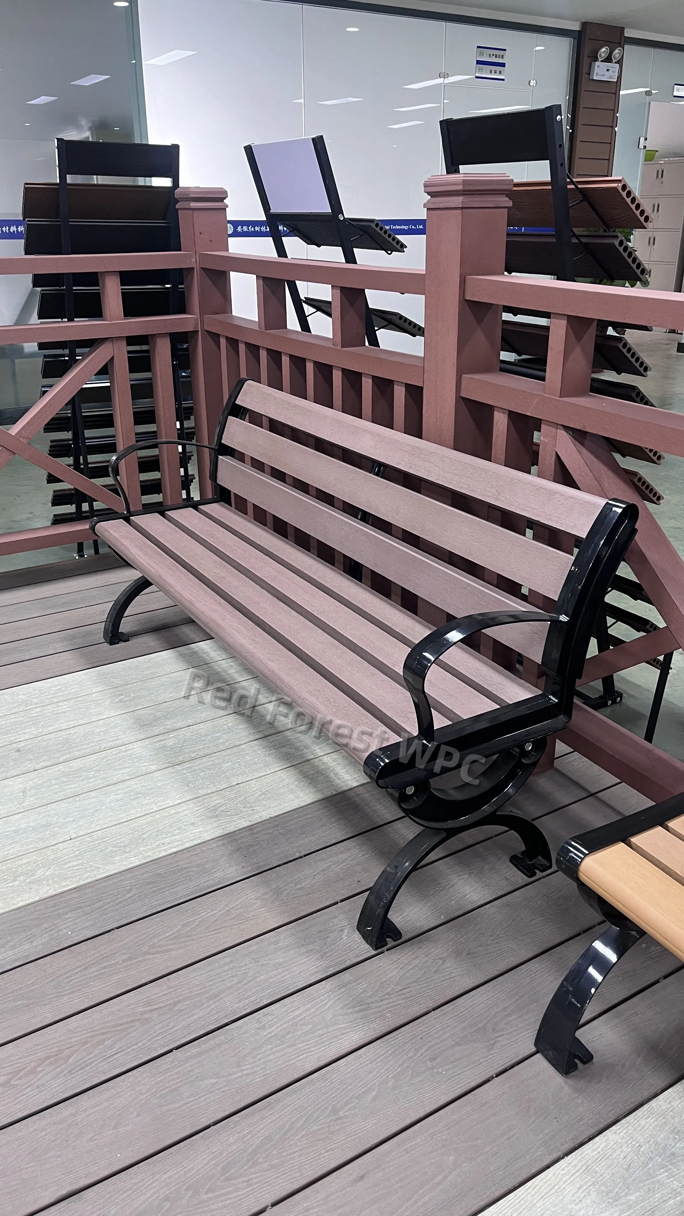 Fireproof Weather-Resistant WPC Garden Bench with Eco-Friendly Design