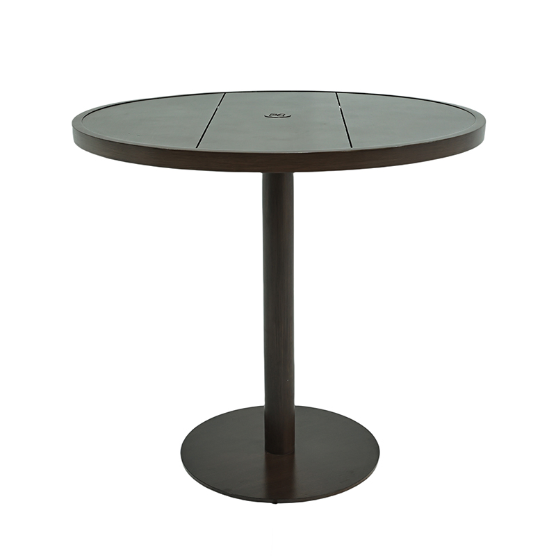 Outdoor Furniture with 2 Cafe Stools Backyard/Patio Garden Metal Aluminum Round Bar Table Set for Height Dining/Cafe/Coffee