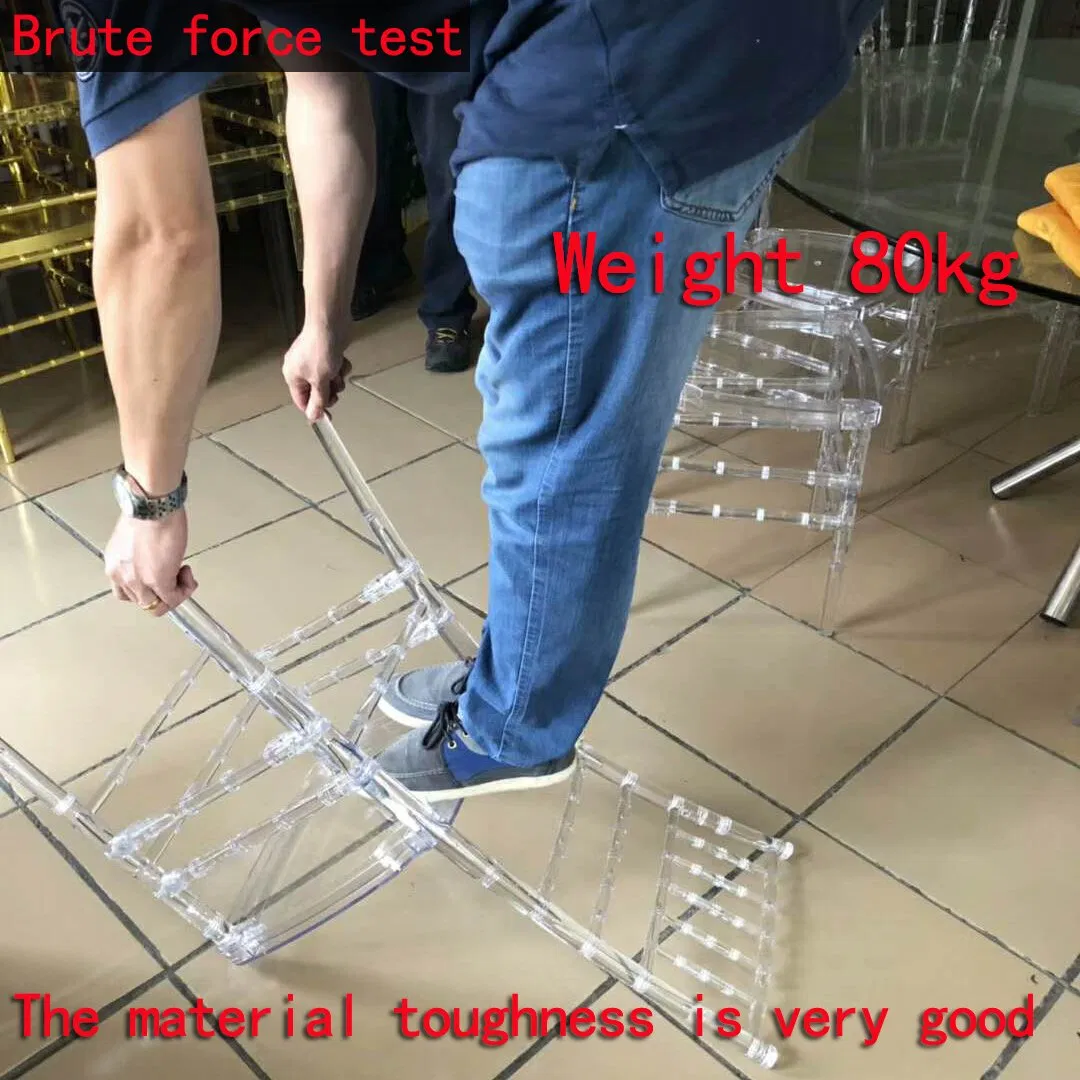 Clear Plastic Resin Chivari Tiffany Hotel Chiavari Chairs and White Cushions Wholesale Sale Stackable Transparent Crystal Acrylic Party Wedding Chair for Event