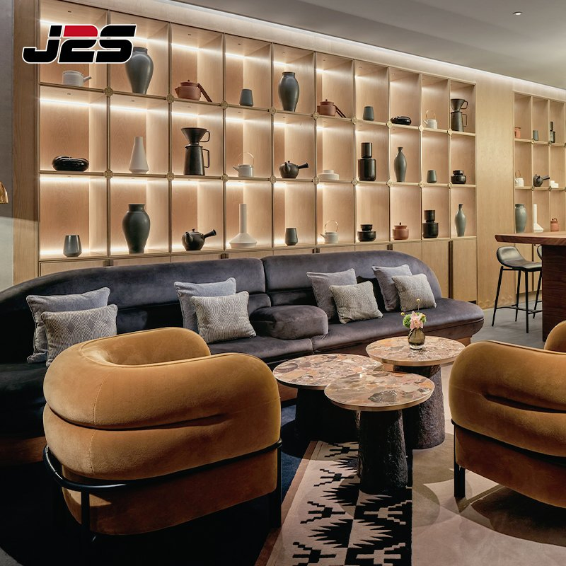 Spill Resistant Orange Upholstered Chairs Square Tables Custom Booth Seating Commercial Restaurant Furniture