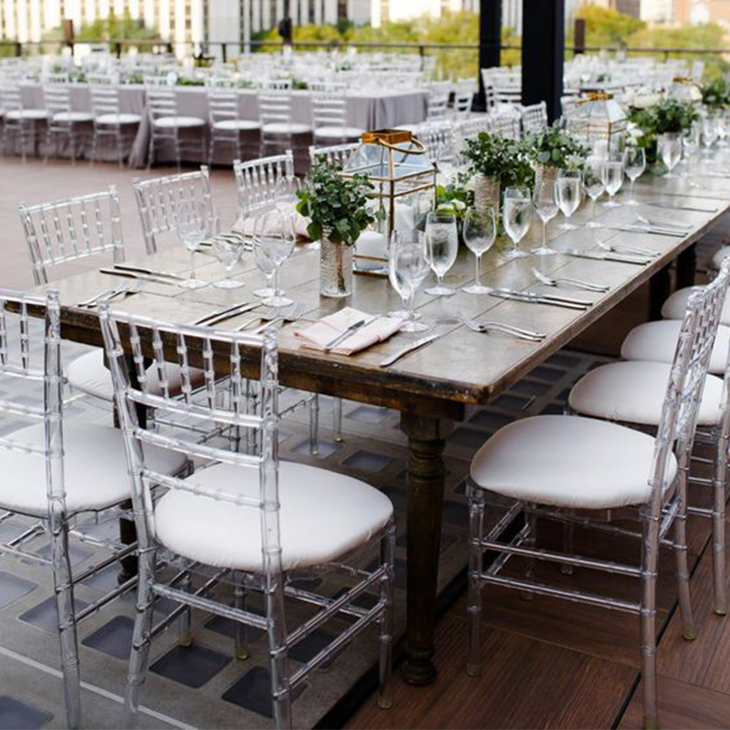Plastic Clear Banquet Ghost Acrylic Transparent Chiavari Wedding Chairs for Events Wedding Party