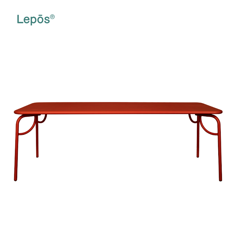 Customize Multi-Color Patio Villa Garden Hotel Furniture Project Metal Dining Table and Chairs Bench Aluminum Outdoor Tables Set