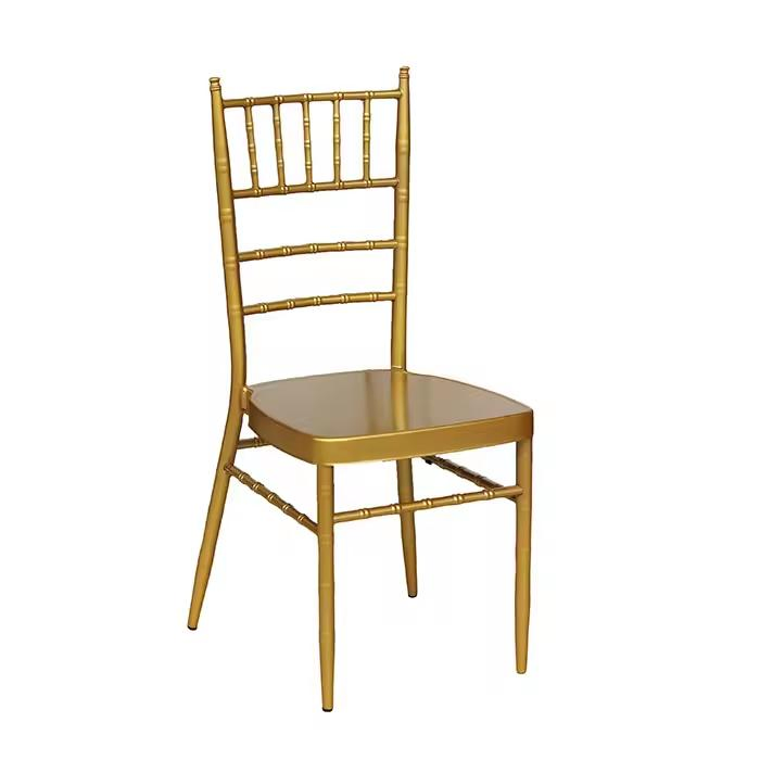 Chiavari Chair Event Name Tiffan Steel Chair Outdoor Hotel Metal Types of Furniture Wholesale Wedding Chair with Cushions