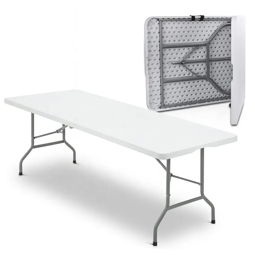 Portable 8FT 240cm 10 Seaters Banquet Camping Rectangular Folding Tables for Events