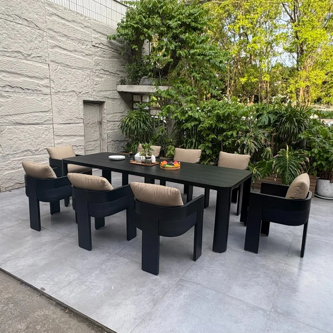 High Quality Patio Garden Outdoor Furniture Modern Aluminum Table Chair Dining Set