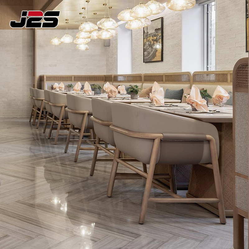 Commercial Custom Restaurant Tables and Chairs Custom Long Rattan Cane Back Upholstered Booth Bench Seating for Asian Restaurant