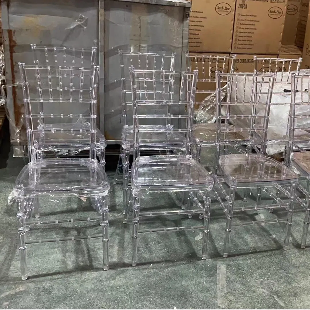 1000lbs Disassembled Stackable Wholesale Hotel Event Crystal Clear Transparent Plastic Acrylic Wedding Chiavari Chair