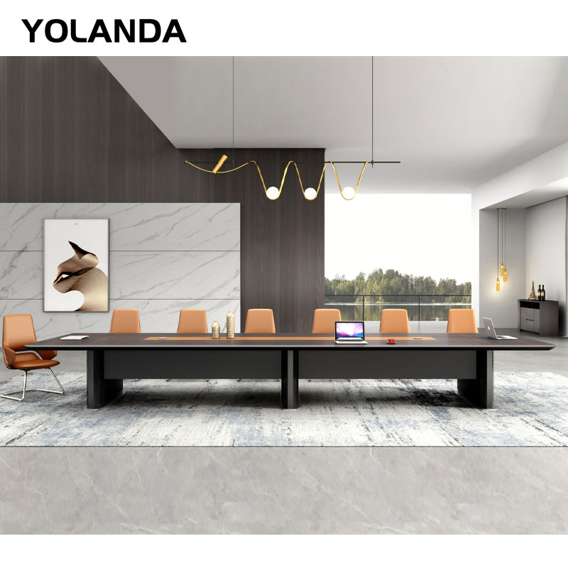 Yolanda Office Furniture Large Conference Table a Sturdy Negotiating Table Made of Wood for a Company's Meeting Room Desk
