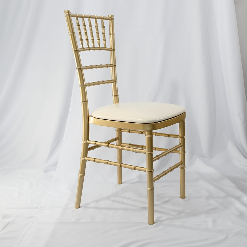 Gold Resin Events Resin Stackable Wedding Banquet Chiavari Chairs