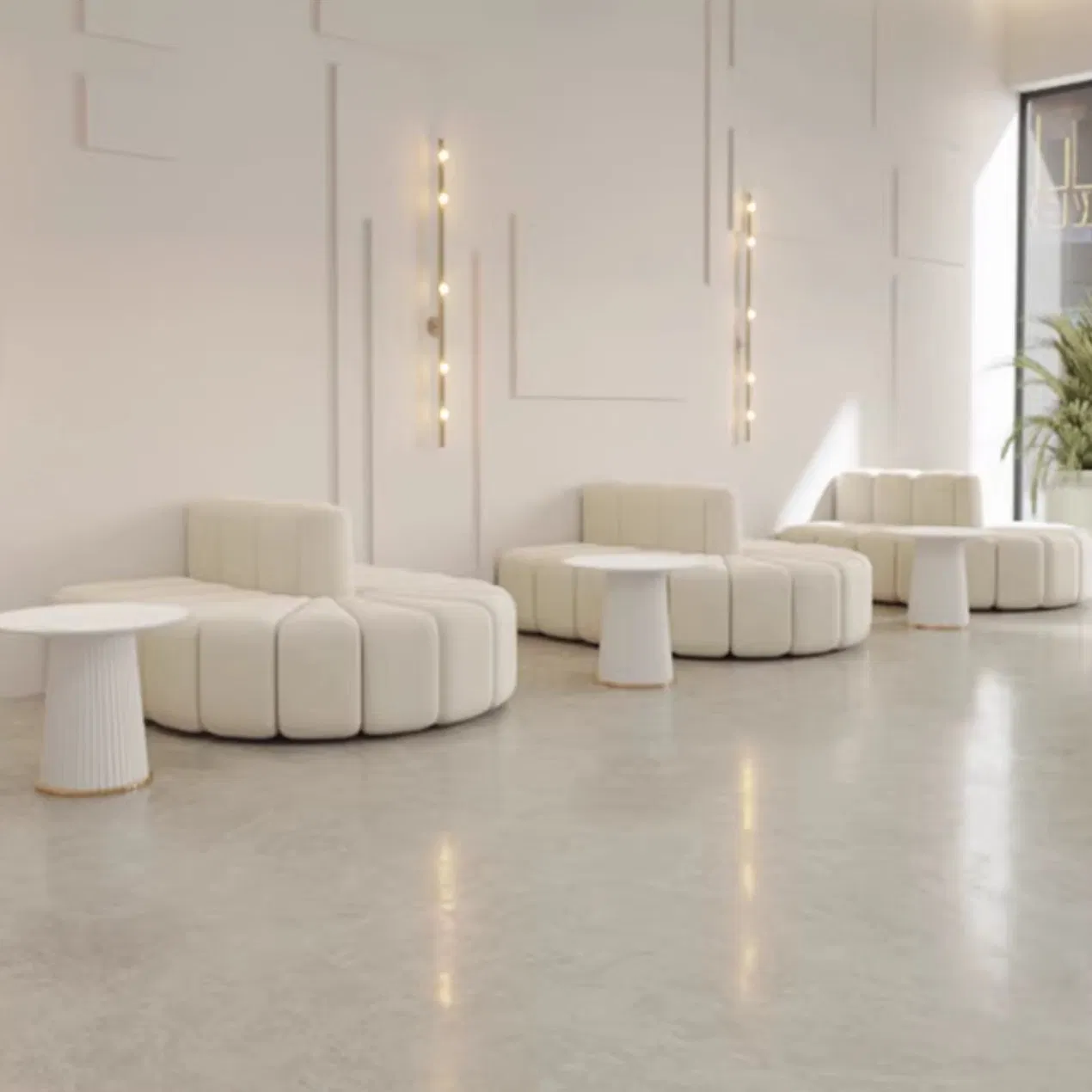 Double Sided Booth Sofa for Dessert Shop, Tea Shop and Retail Store