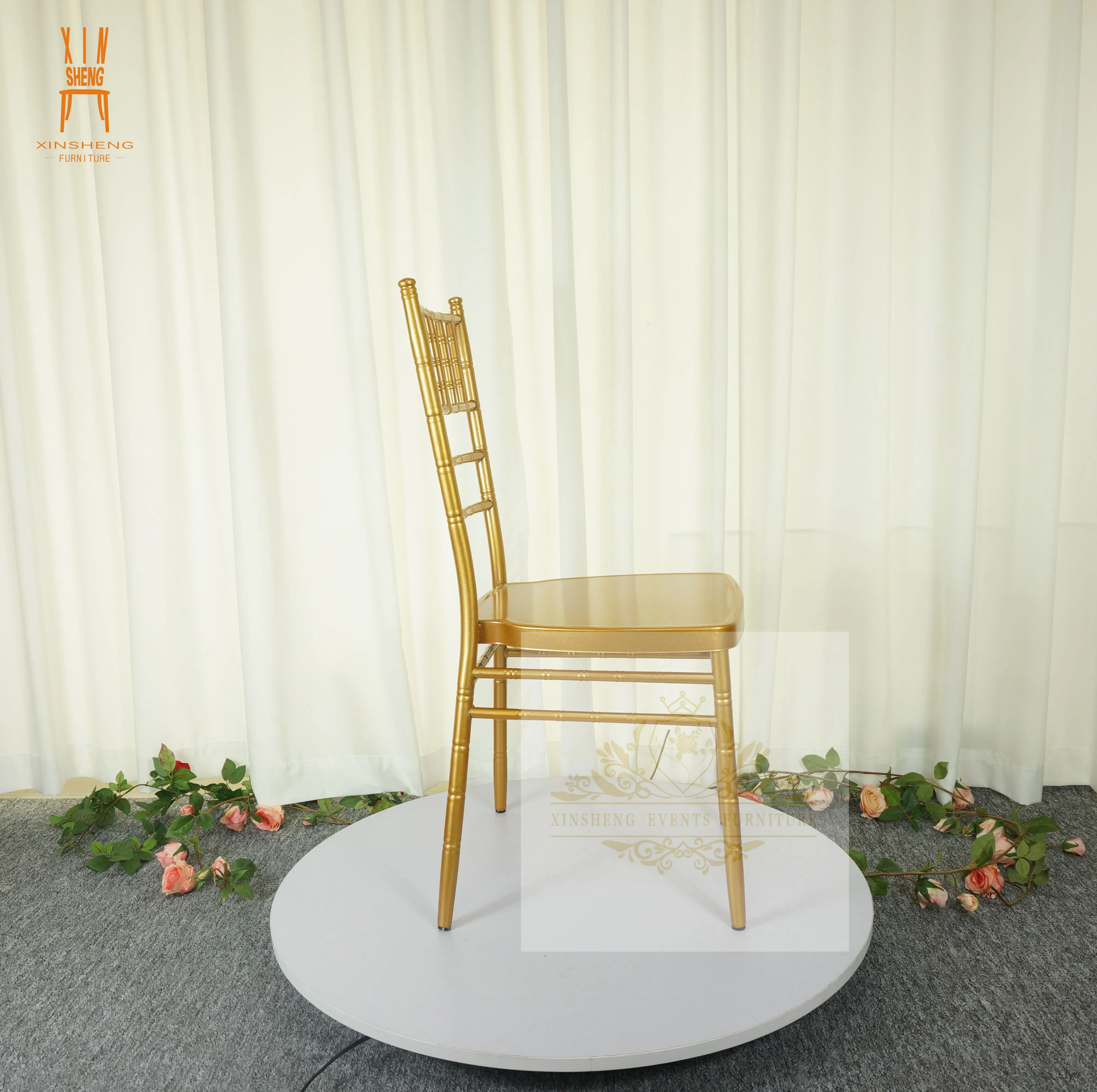 D25 Tube Gold Metal Chiavari Chair for Dining Banquet Wedding Chiavari Events