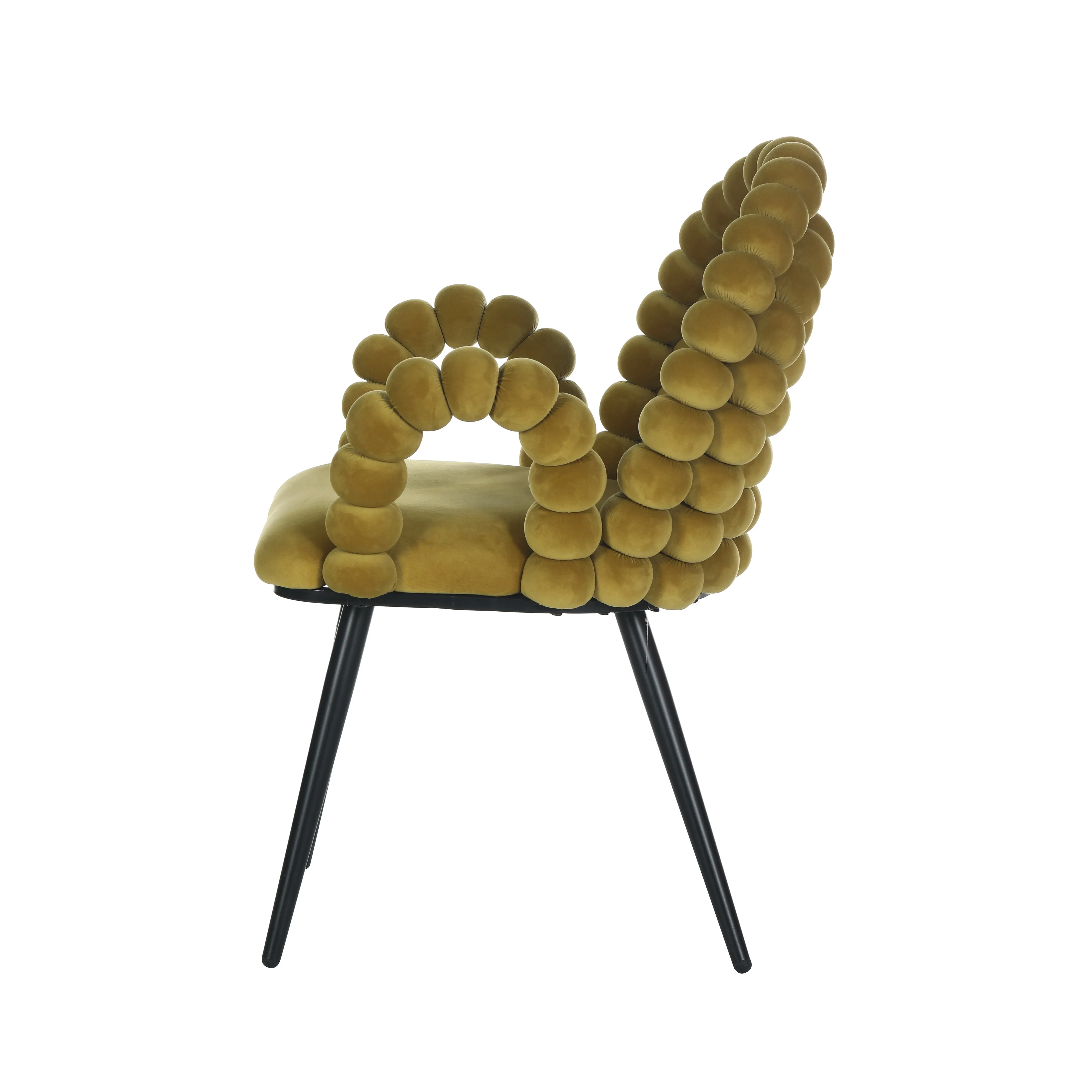 2023 Hot Sell Woven Rope Outdoor Stackable Wholesale Iron Frame Metal Patio Cafe Garden Dining Chair with Waterproof Cushion