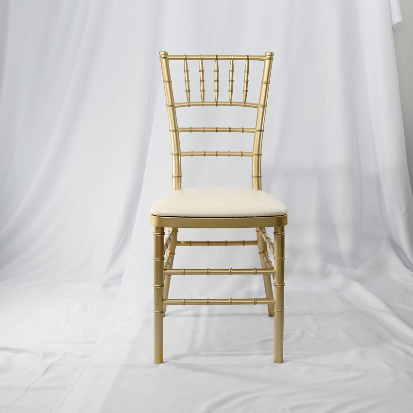 Gold Resin Events Resin Stackable Wedding Banquet Chiavari Chairs