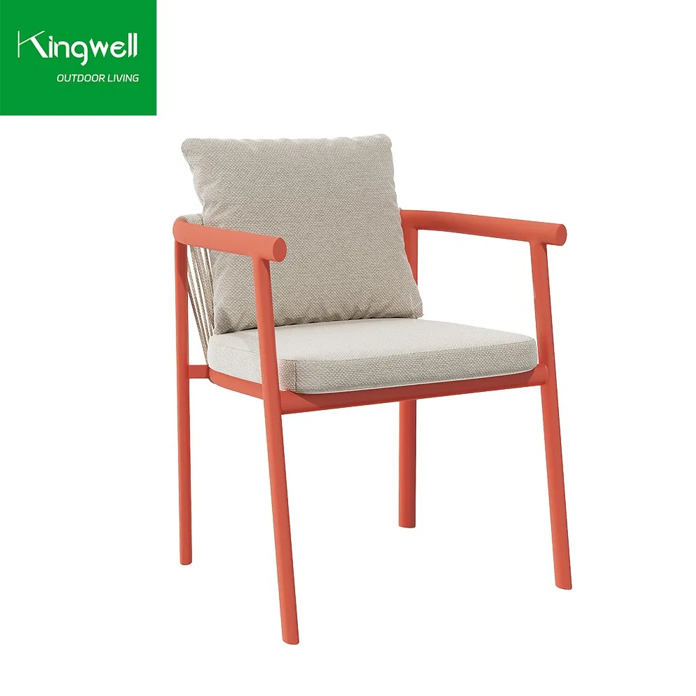 High Quality Customized Metal Cafe Aluminum Chair Garden Furniture Stackable Outdoor Chairs