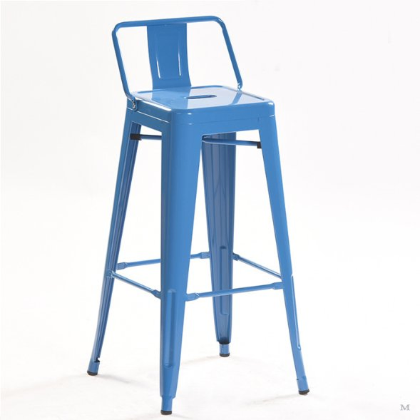 Industrial Design Stools with Back Rests Modern Stackable Restaurant Cafe Bar Chair Metal Tolix Dining Chair Tolix Stool with Small Backrest Pauchard Style