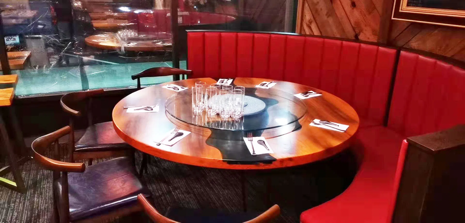 High Quality Modern Restaurant Booth Seating Anchor to Floor