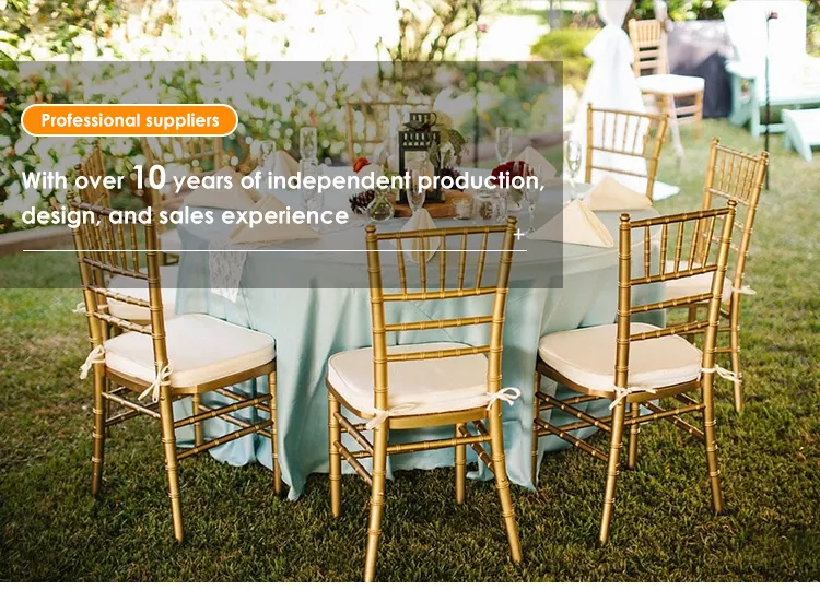 Gold Resin Events Resin Stackable Wedding Banquet Chiavari Chairs