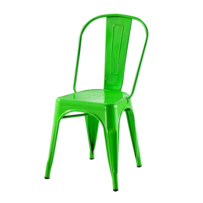 Metal Stackable Vintage Industrial Style Tolix Dining Chair for Restaurant Cafe-Red
