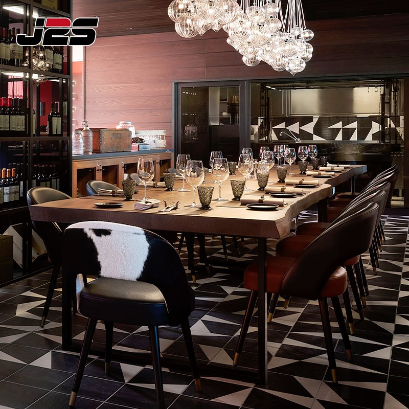 Commercial Modular Restaurant Banquette Seating Furniture Outdoor Black Square Table Solid Wood Leather Armchair Set for Hotel Patio