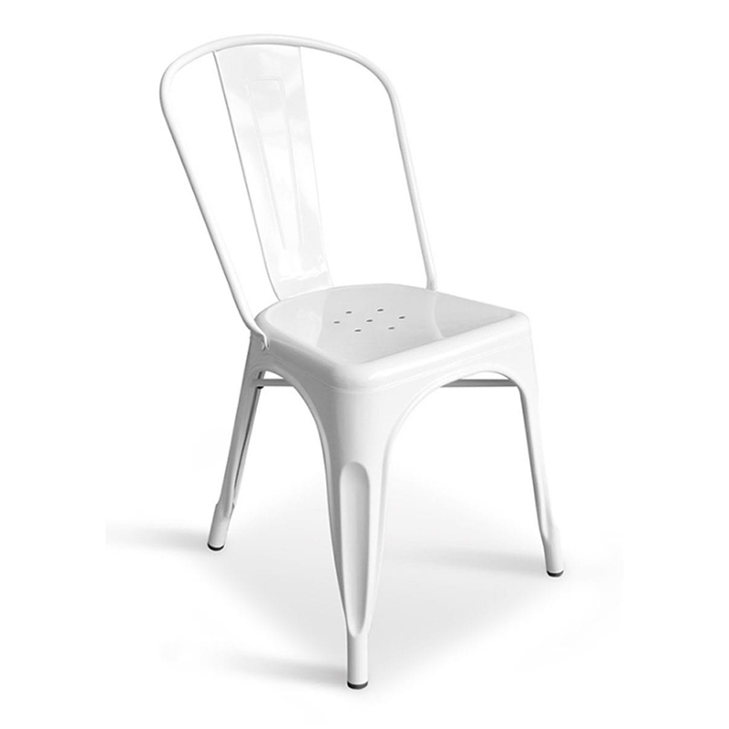 Metal Stackable Vintage Industrial Style Tolix Dining Chair for Restaurant Cafe-Red