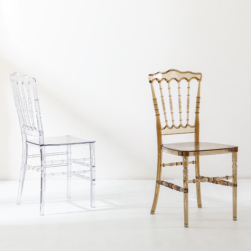 Hot Sale Outdoor Modern Plastic Transparent Napoleon Chiavari Latest Wedding Chair