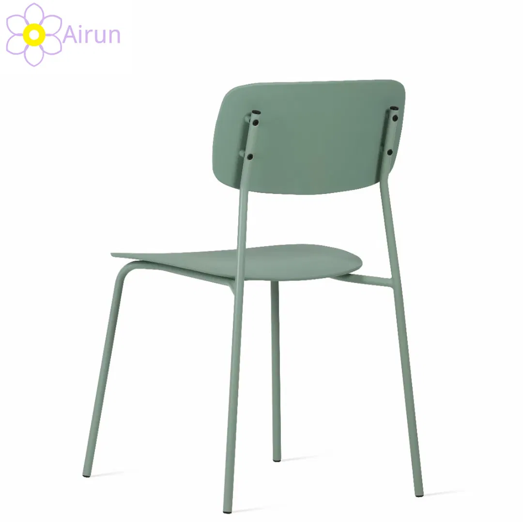 Modern Metal Iron Industrial Style Stackable Nordic Simple Home Dining Room Furniture Fashion Restaurant Waiting Single Dining Leisure PP Plastic Cafe Chair