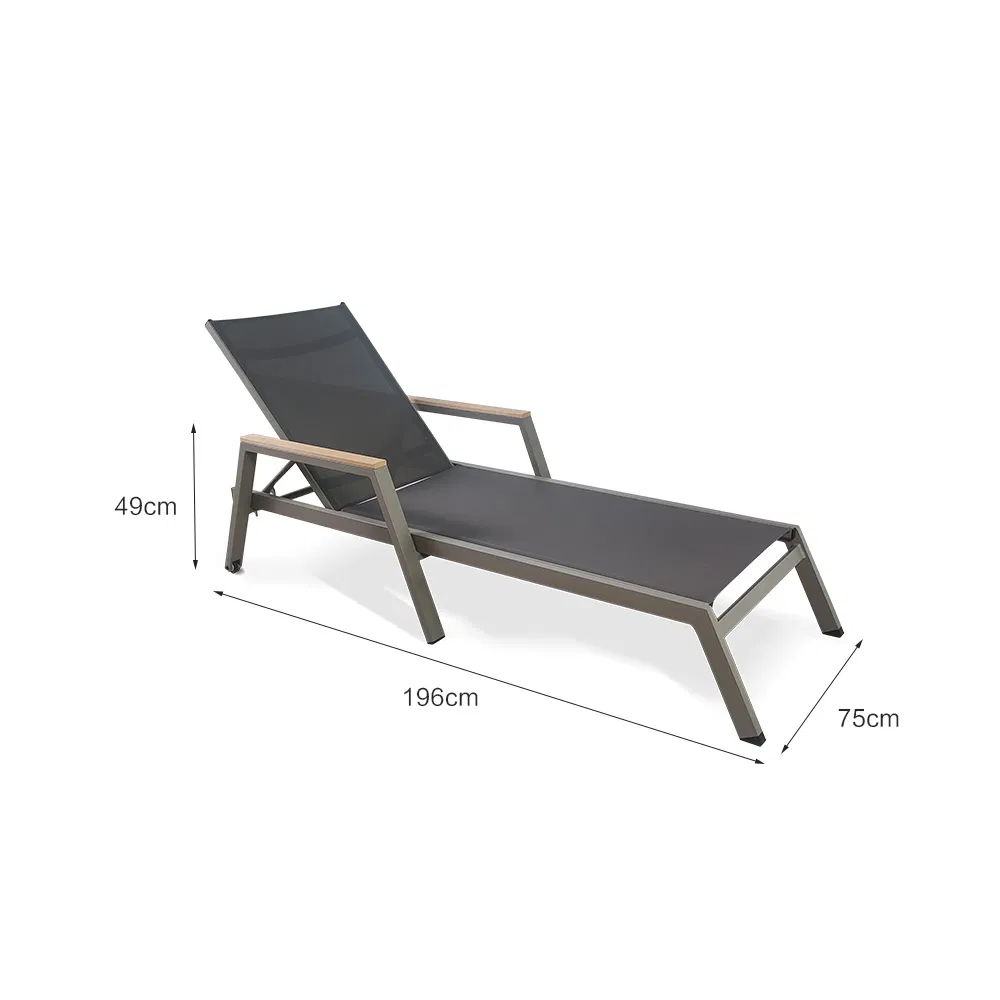 Swimming Pool Aluminum Sling Sun Lounger Luxury Beach Poolside Outdoor Chairse Lounge