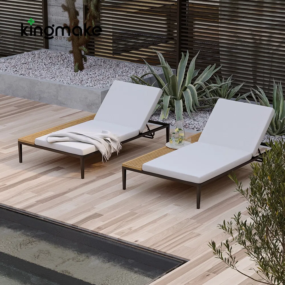 Outdoor Chaise Lounge with Weather-Resistant Cushioni Luxury Poolside Lounge Chair for Beach