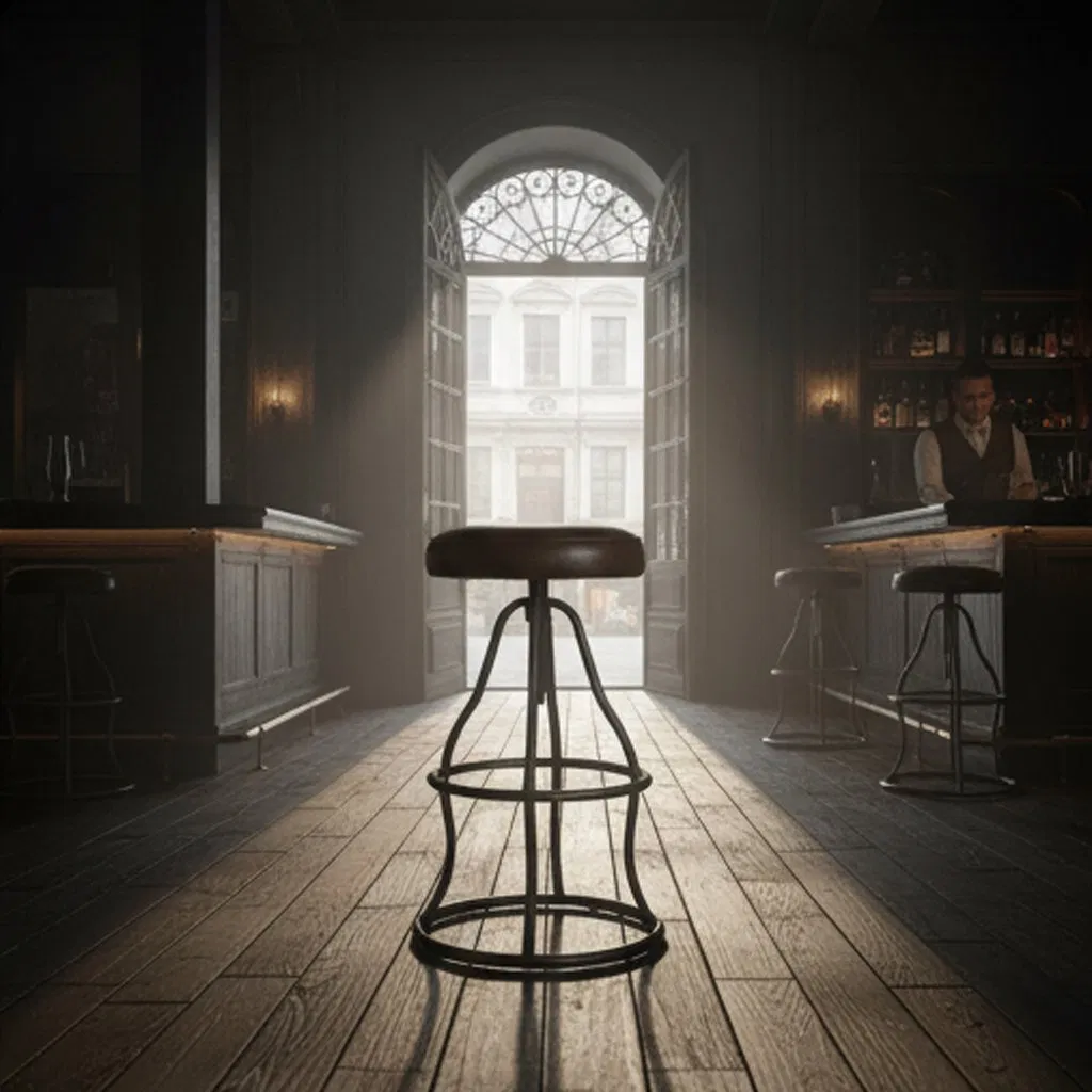 Industrial Style Antique Furniture Comfortable Feet Counter Turnable Leather Bar Chair Bar Stool