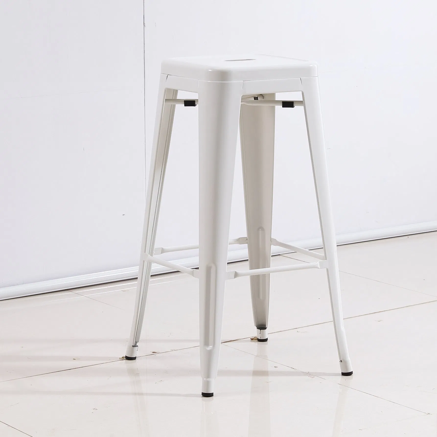 Simply Style Industrial Metal Tolix Bar Counter Stool with Wood Seat