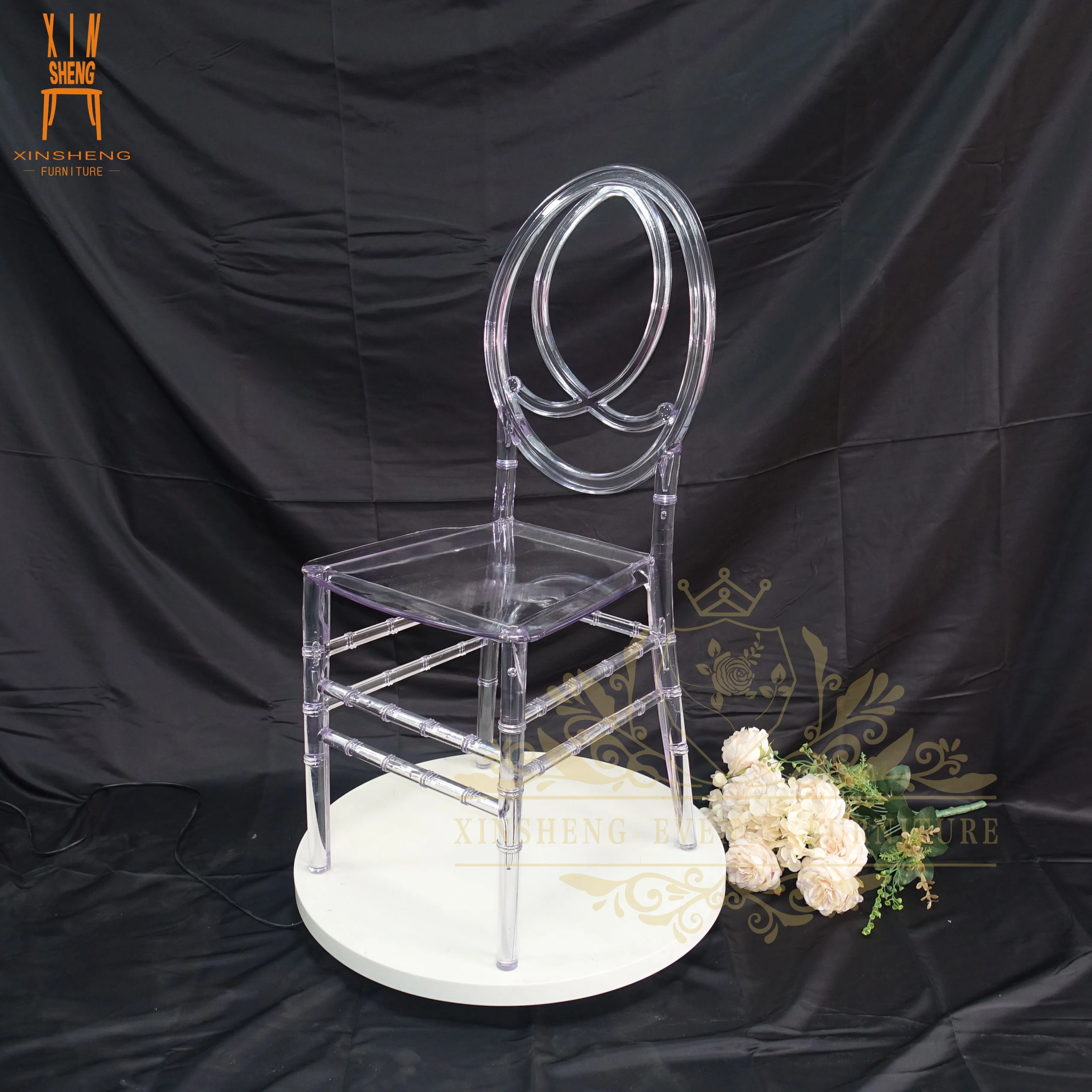Event Party Plastic Transparent Acrylic Crystal Resin Clear Phoenix Chiavari Wedding Chair