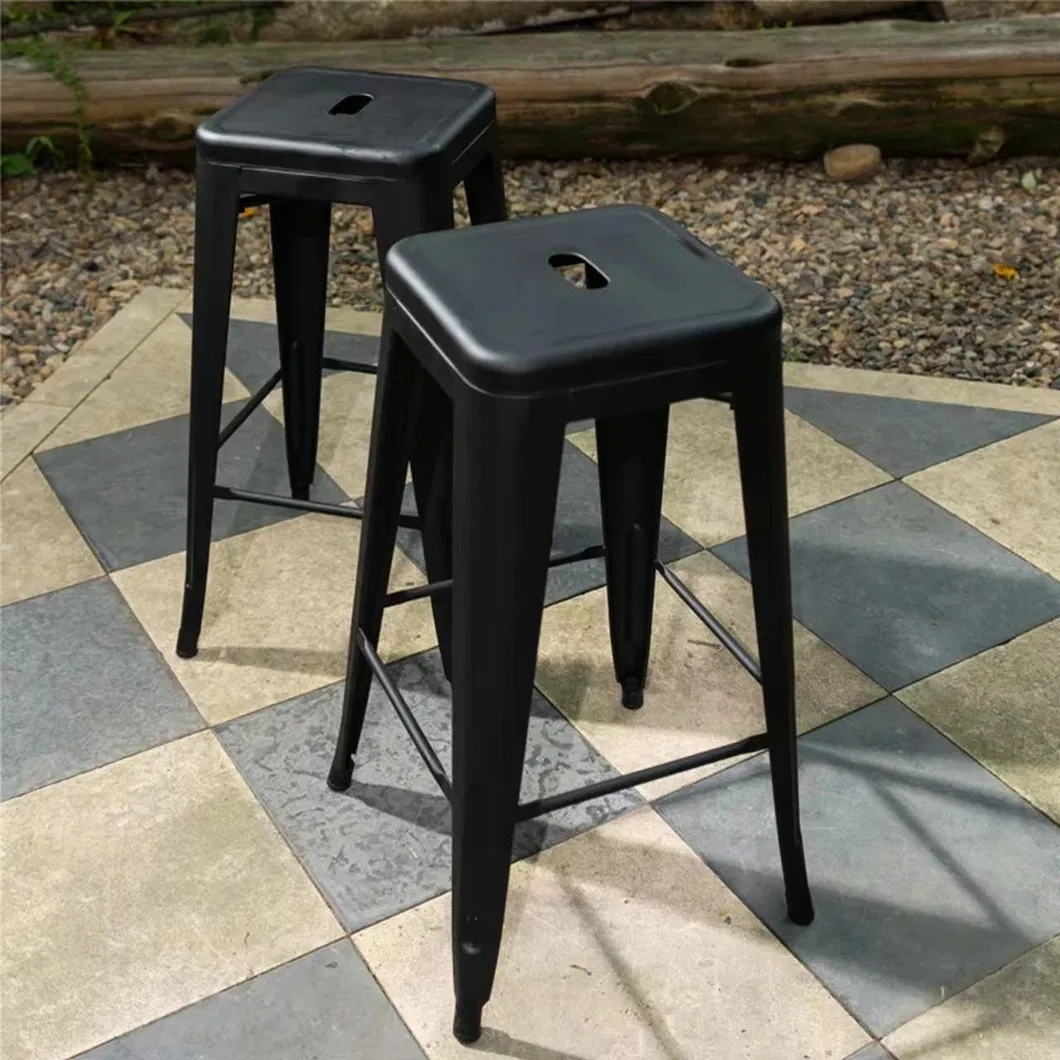 Industrial Iron Bar Stool View 1