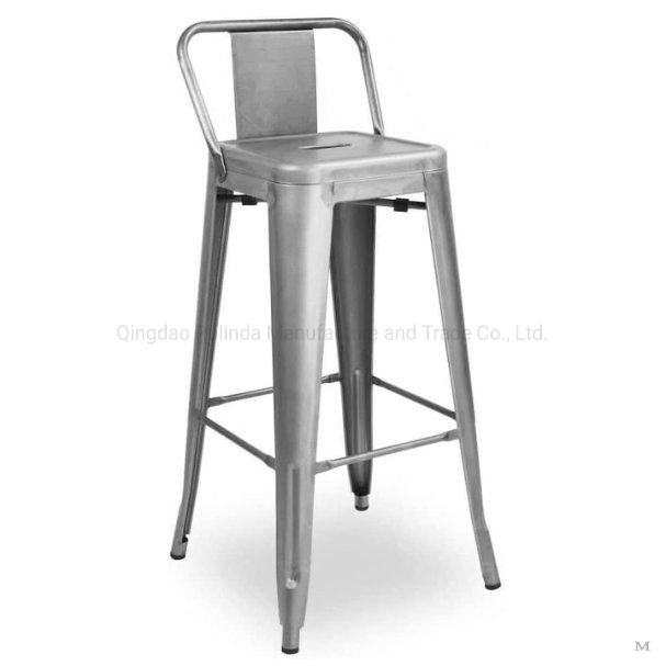 Industrial Design Stools with Back Rests Modern Stackable Restaurant Cafe Bar Chair Metal Tolix Dining Chair Tolix Stool with Small Backrest Pauchard Style