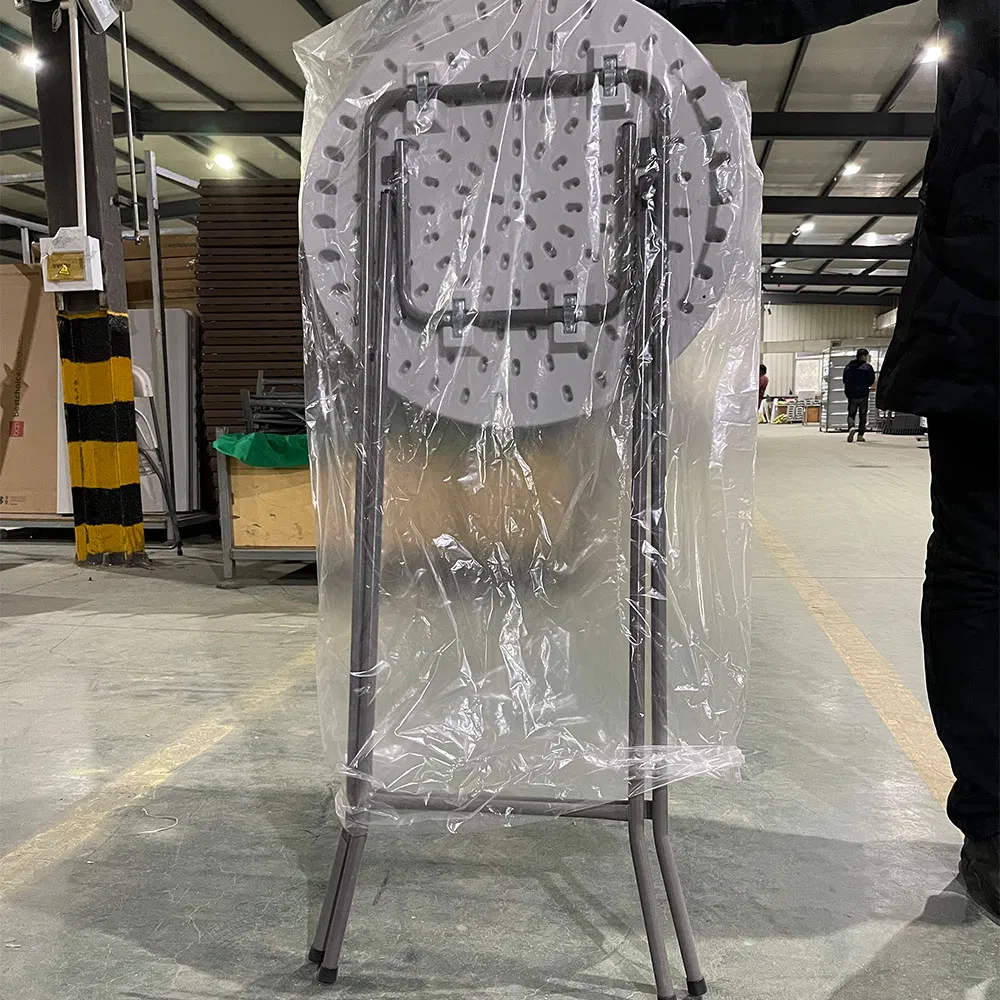 Outdoor Event White Plastic High Top Round Bar Height Folding Cocktail Table for Party