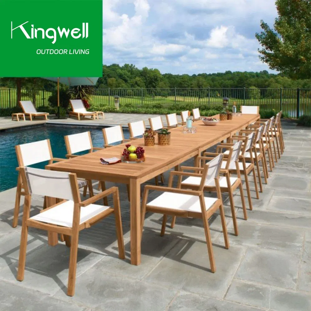 China Teak Wood Outdoor Garden Patio Dining Furniture Table Set for Hotel