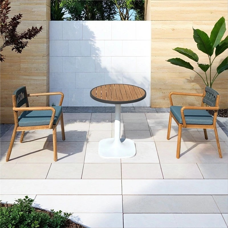 Patio Outdoor Stackable Home Hotel Aluminum Furniture Garden Cafe Armrest Chair