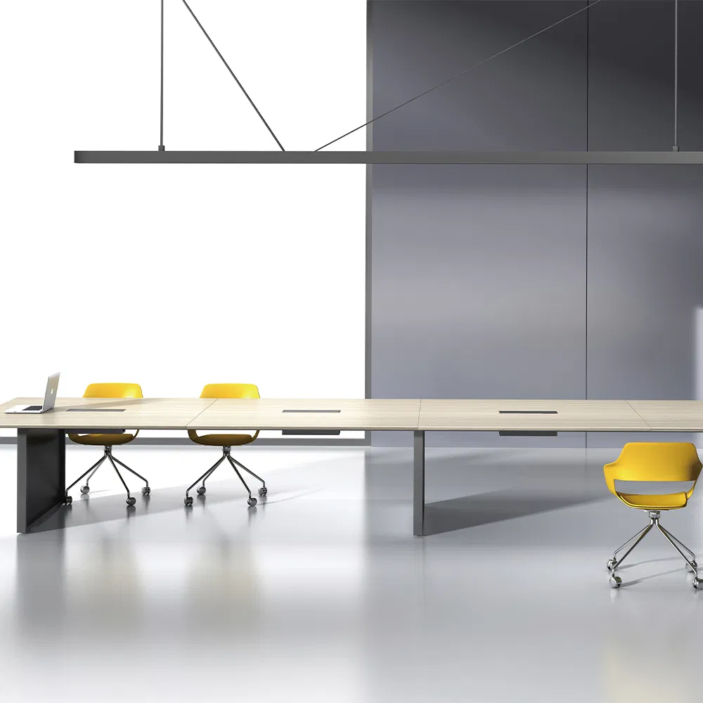Modern Luxury Melamine Top Boardroom Desk Meeting Rooms Contemporary Wood Office Furniture Large Conference Table