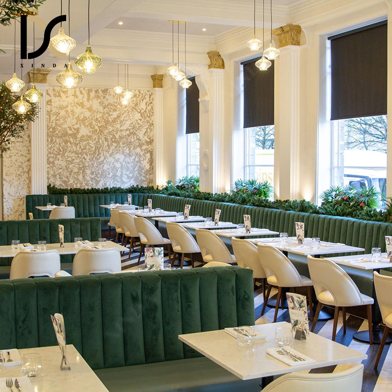 Modern European Style Hotel Lobby Cafe Bespoke Upholstered Pink Booth Seating