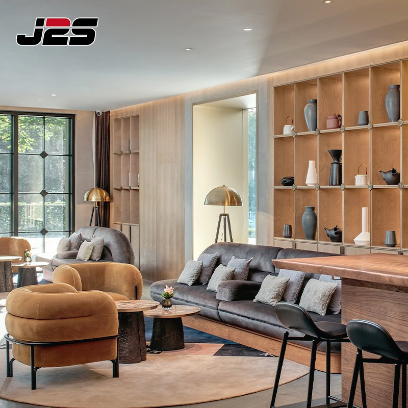 Spill Resistant Orange Upholstered Chairs Square Tables Custom Booth Seating Commercial Restaurant Furniture