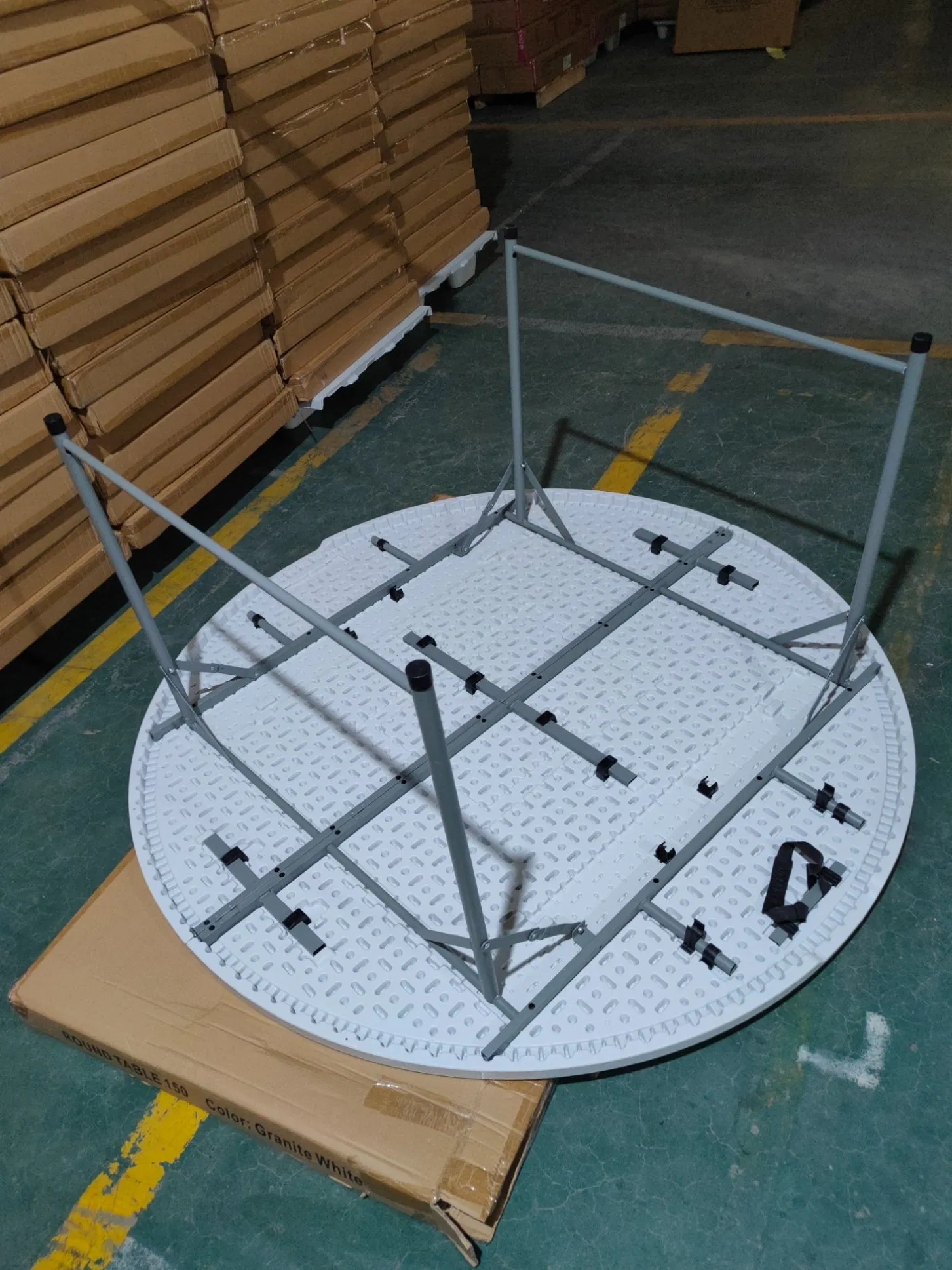 Wholesale 5FT Portable Foldable Party Dining Wedding Events 60 Inch White Plastic Round Folding Table