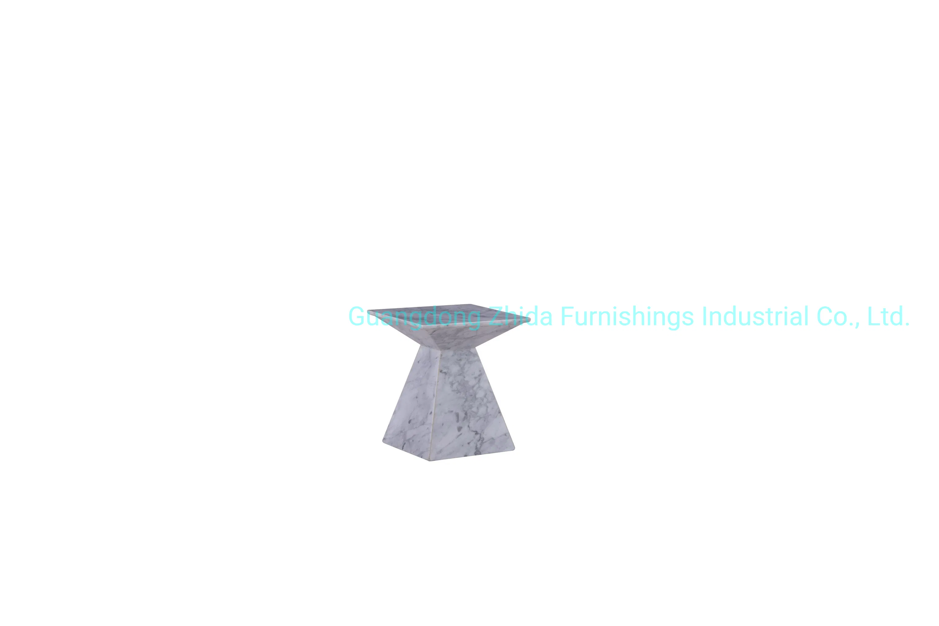 White Natural Marble Tea Table and Stool with Fashion Style