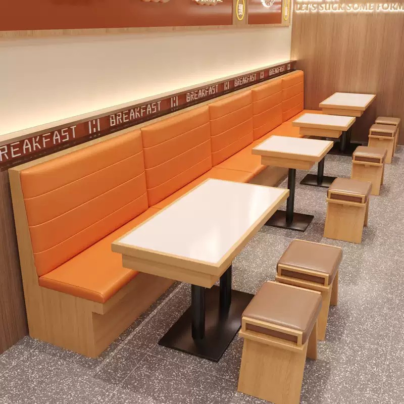Xijiayi Customizable Fast Food Restaurant Dining Set with Upholstered Chairs and Wood