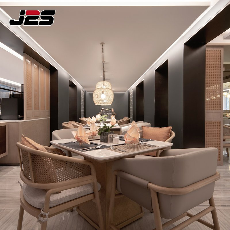 Commercial Custom Restaurant Tables and Chairs Custom Long Rattan Cane Back Upholstered Booth Bench Seating for Asian Restaurant