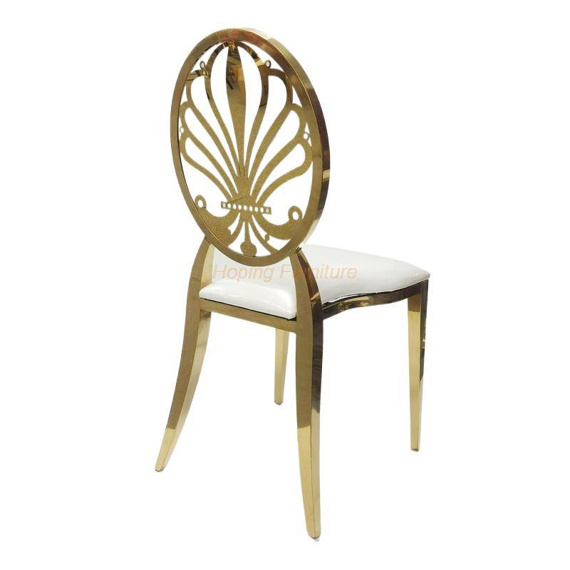 Silla De Banquete Stack Chair Lightweight Cafe Chair Standard Stainless Steel Stackable Office Chair Wedding Bride Gold Metal Dining Chairs
