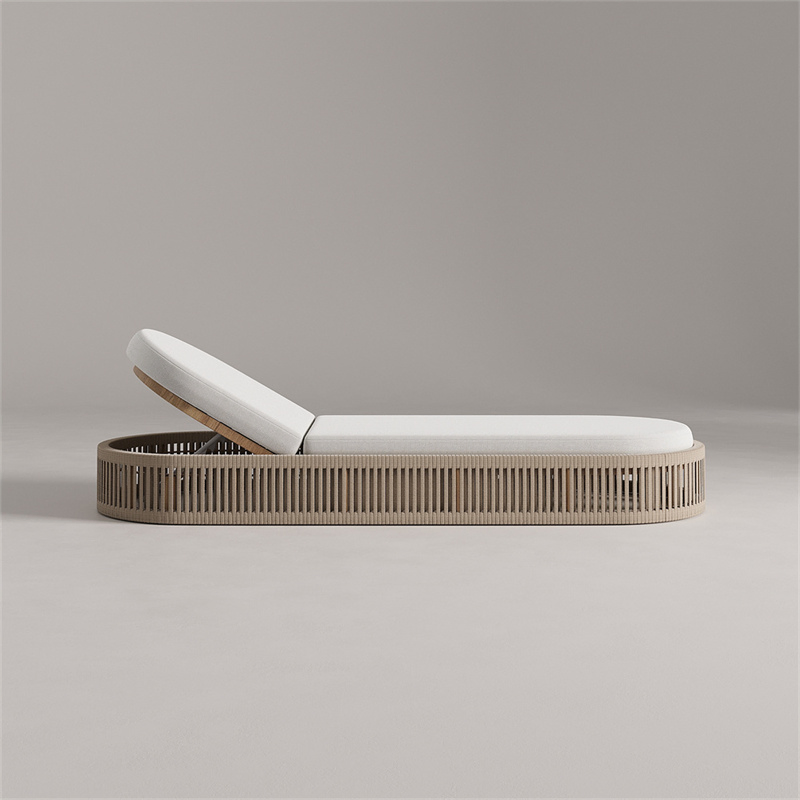 Luxury Teak Double Sun Lounger for Hotel Poolside Relaxation