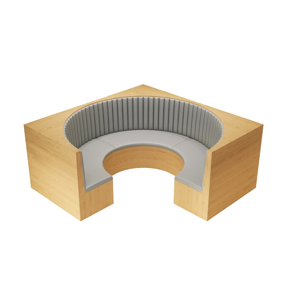 Double Side Fast Food Sofa Upholstered Booth Seating Cafe Shop and Restaurant Furniture Set with Table and Chairs